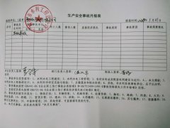 公司事故月報(bào)表